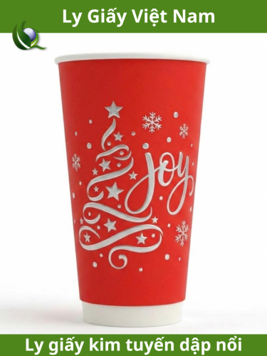 Ly Giấy Kim Tuyến In Dập Nổi 2 Lớp -