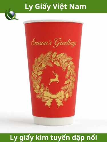 Ly Giấy Kim Tuyến In Dập Nổi 2 Lớp -