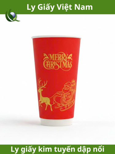 Ly Giấy Kim Tuyến In Dập Nổi 2 Lớp