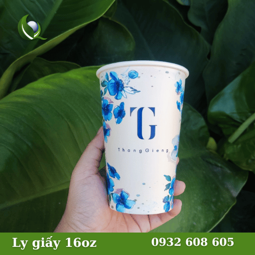 16oz paper cups printed with custom designs